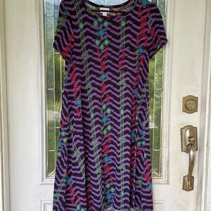 Purple Chevron Patterned Dress